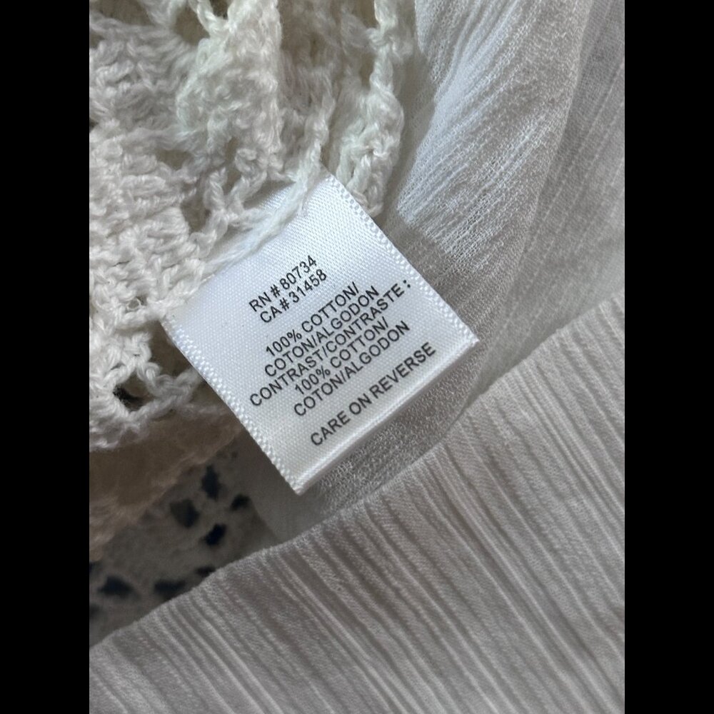 New BCBG Maxazria Woven Top Small Womens White 100% Cotton Tunic Shirt - Picture 7 of 7